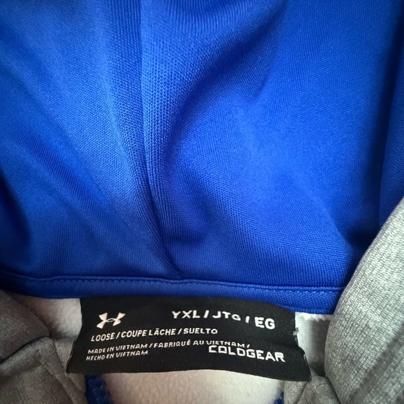 Under Armour Kids' Gray and White Jacket with Blue Accents - Picture 3 of 6